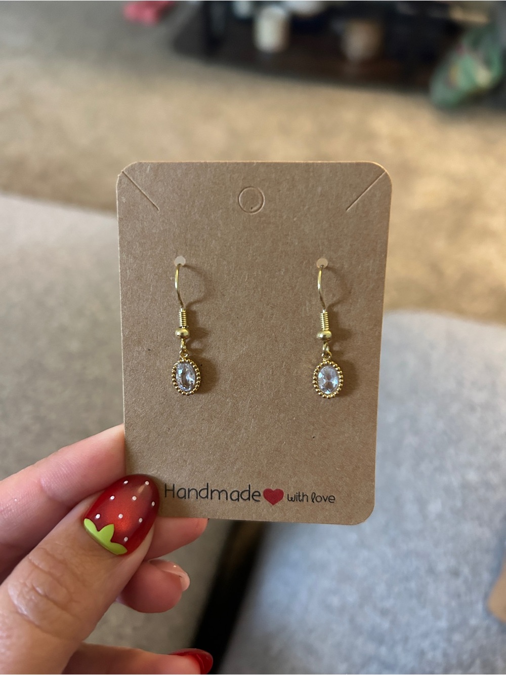 Gold-Tone Crystal Dangle Earrings - Clear